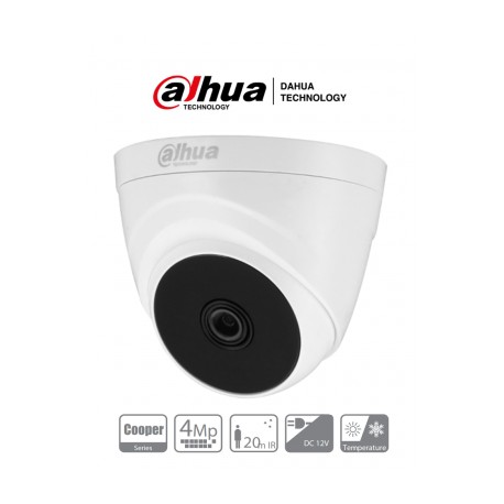 DAHUA COOPER T1A41-36 – Camara Domo HDCVI 4 MP/ Lente 3.6 mm/ Smart IR 20 Mts/ TVI/AHD/CBVS/ Interior