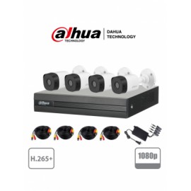 DAHUA COOPER XVR1B04KIT2 – Kit 4 canales 2 Megapixeles/ 4 Camaras B1A21 1080p/ DVR De 4 canales H.265+ 1080p Lite/ 1 Ch IP Adic