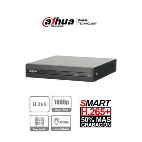 DAHUA COOPER XVR1B08H – DVR 8 Canales Pentahibrido 4 Megapixeles Lite/ 1080p/ 720p/ H265+/ 4 Ch IP adicionales 8+4/ IVS / 1 Bah
