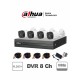 DAHUA COOPER XVR1B08KIT4C – Kit 8 canales 2 megapixeles / 4 Camaras B1A21  1080p / DVR De 8 canales  1080p  Lite / H.265+ / 2 C