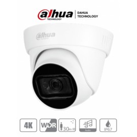 DAHUA DH-HAC-HDW1801TL-A – Camara Domo 4k/ 8 Megapixeles/ Micrófono Integrado/ Lente de 2.8mm/ 105 Grados de Apertura/ WDR Real