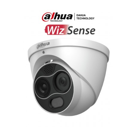 DAHUA DH-TPC-DF1241N-D3F4 – Cámara IP Domo Térmica Lente Dual/ WizSense/ Resolución de Imagen Térmica 256×192/ Lente Térmico de