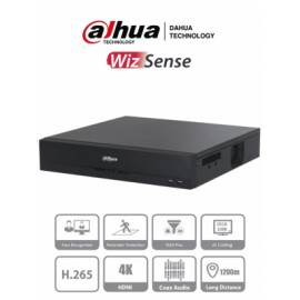 DAHUA DH-XVR5816S-I2 – DVR de 16 Canales 5 Megapixeles Lite/ WizSense/ 8 Bahías para Discos Duros/ H.265+/  2 Ch de Reconocimie