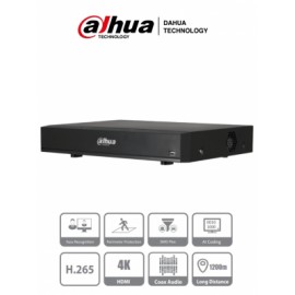 DAHUA DH-XVR7108H-4K-I2 – DVR de 8 Canales 4k/ WizSense/ H.265+/ 2 Canales de Protección Perimetral/ 2 Canales de Reconocimient