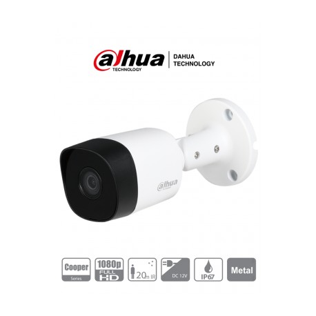 DAHUA HAC-B2A21 – Camara Bullet HDCVI 1080p/ 720p/  82 Grados de Apertura/ Lente 3.6 mm/ IR de 20 Mts/ IP67/ Metalica/ TVI AHD 