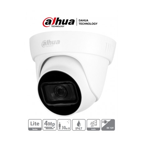 DAHUA HAC-HDW1400TL-A – Camara Domo 4 Megapixeles/ Lente e 2.8mm/ Angulo de 105 Grados/ IR de 30 Mts/ Microfono Integrado/ IP67
