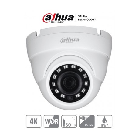 DAHUA HAC-HDW1801M – Camara Domo 4K/ 8 Megapixeles/ Lente de 2.8 mm/ 105 Grados de Apertura/ IR de 30 Mts/ Metalica/ WDR Real d