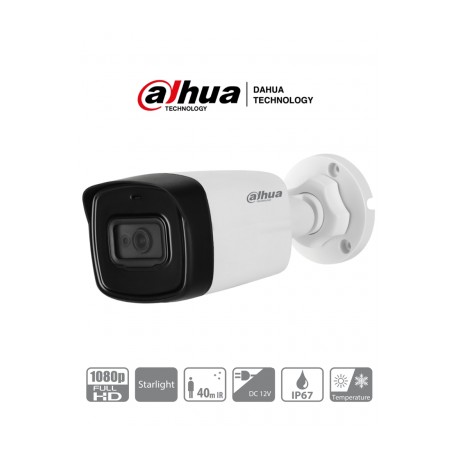 DAHUA HAC-HFW1230TL-28 – Camara Bullet HDCVI 1080p / Lente de 2.8mm/ 106 Grados de Apertura/ IR 40 Mts/ IP67/ STARLIGHT 0.005 L
