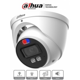 Dahua HAC-ME1509H-A-PV – Camara Domo TiOC de 5 Megapixeles/ Disuasión Activa Sirena y Estrobo integrado/ Lente de 2.8mm/ Super 