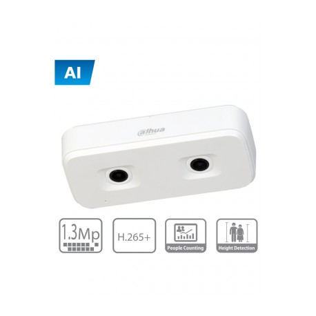 DAHUA HD4140X3D – Camara IP dual para conteo de personas / IA / H.265+ / 1,3 Megapixeles / MICRO SD / IP54 /  PoE/