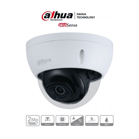 DAHUA HDBW3241ES – Camara IP Domo de 2 Megapixeles/ WizSense/ Lente Fijo de 3.6/ Ir de 50 Mts/ Ranura para MicroSD/ SMD Plus/ I