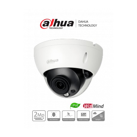 DAHUA IPC-HDBW5241RN-ASE – Cámara IP Antivandálica Resolución de 2 MP/ Lente 2.8 mm/ ? 106°/ IR 50 mts/ IA WizMind/ Detección F