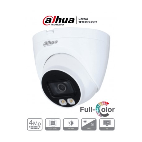 DAHUA IPC-HDW2439T-AS-LED-S2 – Camara IP Domo Full Color 4 Megapixeles/ Lente de 3.6mm/ Luz Blanca de 30 Mts/ H.265+/ WDR Real 