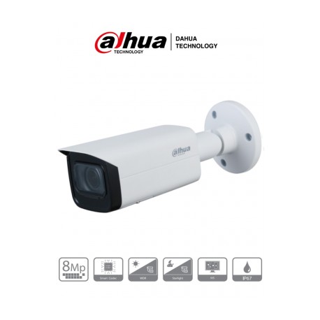 DAHUA IPC-HFW2831T-ZS – Cámara IP Bullet de 8 Megapíxeles/ 4k/ Lente Motorizado de 2.7 a 13.5mm/ IR de 60 Mts/ H.265/ WDR/ IP67