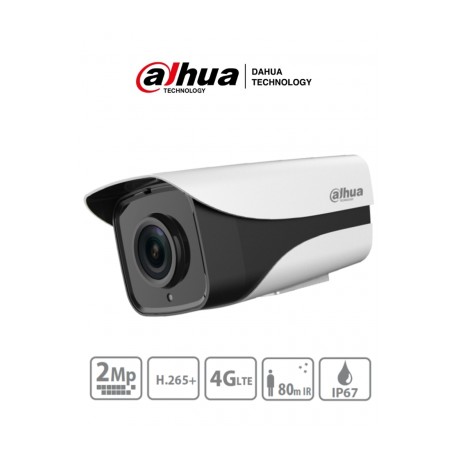 DAHUA IPC-HFW4230M-4G-AS-I2 – Camara IP Bullet 4G de 2 Megapixeles/ Lente de 3.6mm/ Soporta SIM Card 4G/ E&S De Audio y Alarmas