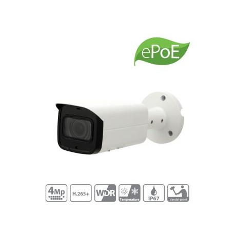 DAHUA IPC-HFW4431T-ASE-36- Camara IP Bullet de 4 Megapixeles/ H.265+/ Lente de 3.6mm/ WDR Real de 120 dB/ IR de 80 Mts/ ePoE/ R