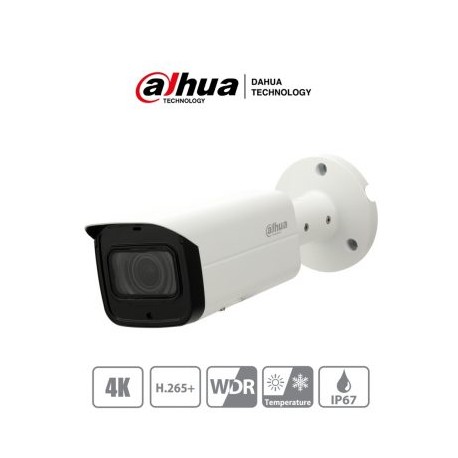 DAHUA IPC-HFW4831TN-ASE-0400B – Cámara IP Bullet 4K Resolución de 8 MP/ Lente 4 mm/  ? 88°/ IR 80 mts/ Starlight/ ePoE/ WDR/ H.