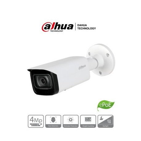 DAHUA IPC-HFW5442TN-SE-0280B – Cámara IP Bullet Resolución de 4 MP/ Lente 2.8 mm/ ? 113°/ IR 50 mts/ IA WizMind/ Detección Faci