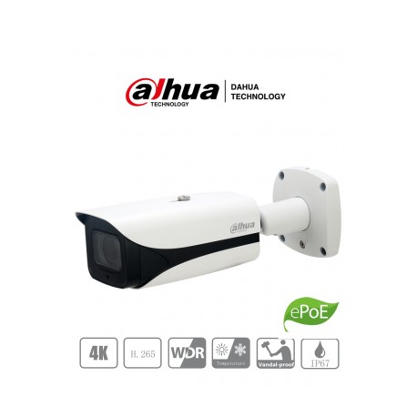 DAHUA IPC-HFW5831EN-ZE – Cámara IP Bullet 4K Resolución de 8 MP/ Lente Mot. 2.7 a 12mm/ ? 110°-40°/ IR 50 mts/ IA WizMind/ Dete