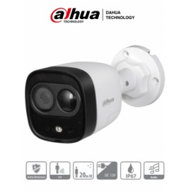 DAHUA ME1200D – Camara Bullet con Disuasion Activa 1080p/ 2 Megapixeles/ Lente 2.8 mm/ IR de 20 Mts/ PIR 10 Mts/ Microfono Inte