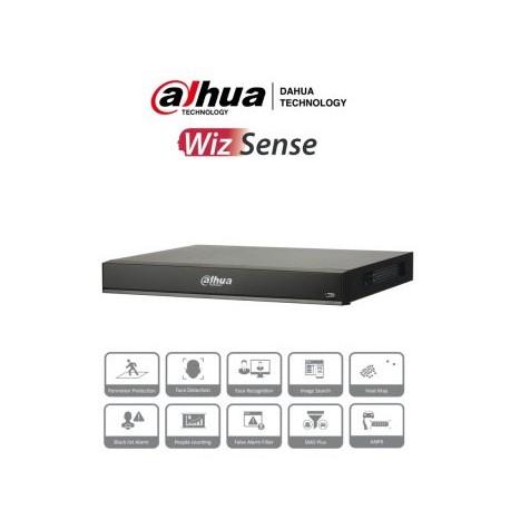 DAHUA NVR4216-16P-I – NVR de 16 Canales / 4k WizSense/ Rendimiento de 200 Mbps/ 2 Canales de Reconocimiento Facial/ 4 Canales d