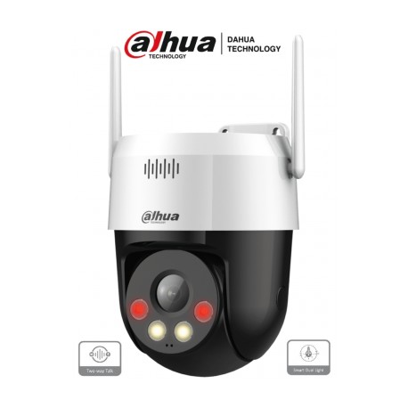 DAHUA SD2A500HB-GN-AW-PV-S2 – Cámara IP PT WiFi de 5 Megapíxeles con Full Color, iluminador dual inteligente, disuasión activa,