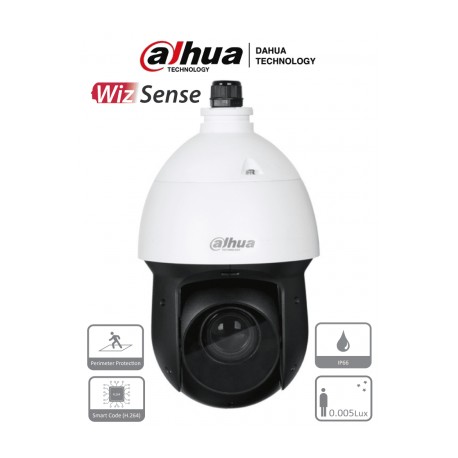 DAHUA SD49225XAN-HNR-S2 – Cámara IP PTZ de 2 Megapíxeles/ WizSense/ 25x de Zoom Óptico/  IR de 100 Mts/ H.265+/ Starlight/ 60 f