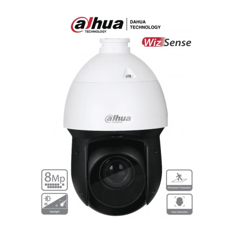 DAHUA SD49825XB-HNR – Cámara IP PTZ 4k/ 8 Megapíxeles/ WizSense/ 25x de Zoom Optico/ H.265/ Starlight/ IR de 100 Metros/ SMD Pl