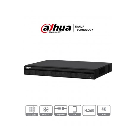 DAHUA XVR5216AN-4KL-X – DVR 16 Canales Pentahibrido 4K/ 8 Megapixeles/ 6mp/ 5mp/ 4mp / 1080p/ H265+/ 8 Ch IP Adicionales 16+8/ 