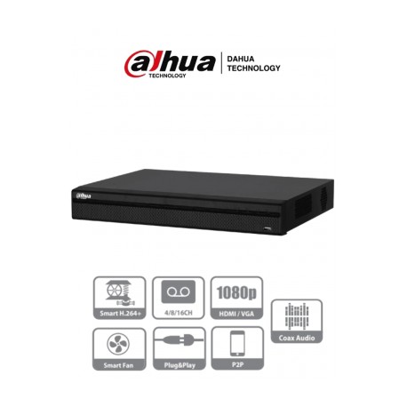 DAHUA XVR5216AN-S2 – DVR de 16 Canales de 4 Megapixeles Lite/ H.264+/ 2 Bahías de Discos Duros/ 8 Canales IP Adicionales/ IVS/ 