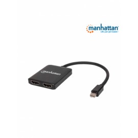 MANHATTAN 152723 – Convertidor / Splitter de Mini DisplayPort a 2 Puertos HDMI/ Resolución 4K@30Hz/ Soporta Modos de Espejo, Es