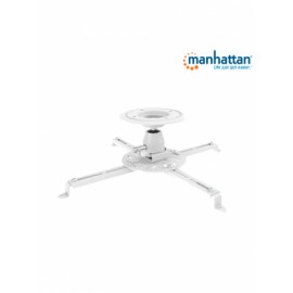 MANHATTAN 461153 – Soporte de Techo para Proyector/ 25 Kg de Carga/ Color Blanco/ Ajuste de Inclinación y Giro/ Brazos Ajustabl