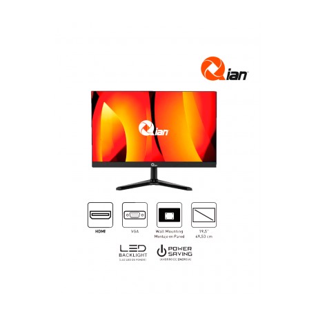 QIAN QM2128001- Monitor 21.5? LED  FULL HD, 2MPX/VGA/HDMI/VESA/ Trabajo Continuo 24/7