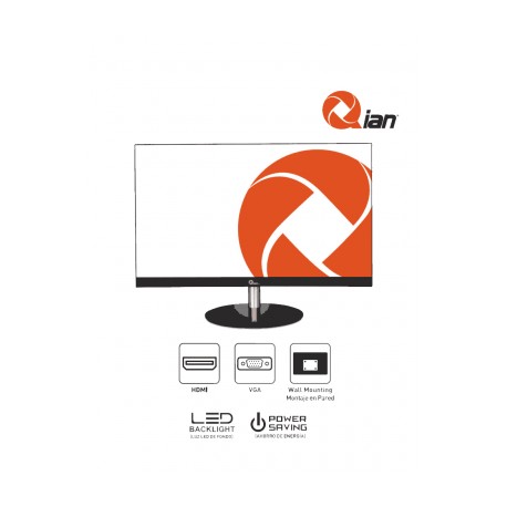 QIAN QM2381F – Monitor 23.8? LED /Framless/Full HD/VGA/HDMI/S/Marco/ 1929×1080/12 idiomas OSD/Trabajo Continuo 24/7 /