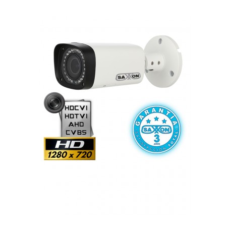 SAXXON PRO BVF2710TM – Camara bullet  HDCVI  720p / TVI / A HD / CVBS / Lente 2.7 mm-12 mm / Ir 30M / Smart ir / IP67 / BLC / H