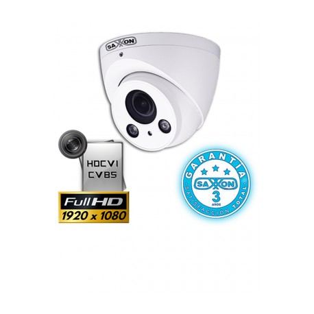 SAXXON PRO DM2710TMV2 – Camara domo  HDCVI  1080p / CVBS / Lente motorizado 2.7 mm-12 mm / Ir 60M / WDR / STARLIGHT / IP67 / Sm