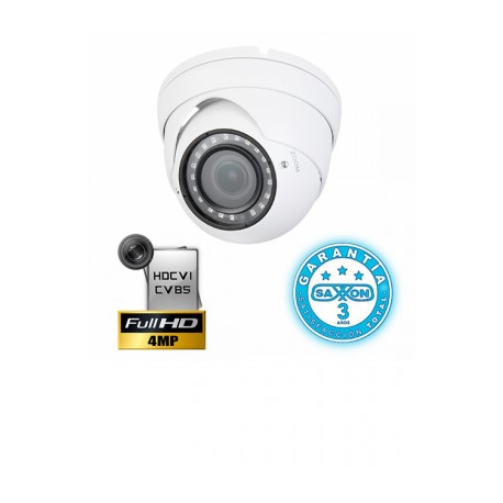SAXXON PRO DVF3640ME – Camara domo  HDCVI 4 megapixeles / CBVS / Lente 2.7 mm-12 mm / Ir 30M / DWDR / IP67 / BLC / HLC / Smart 