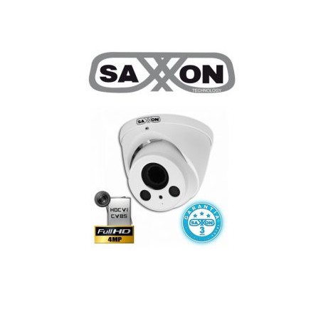 SAXXON PRO DVF3640TM – Camara domo  HDCVI 4  MP / Lente motorizado 2.7 mm-12 mm / WDR Real 120 dB / Ir 60M / IP67 / Smart ir / 