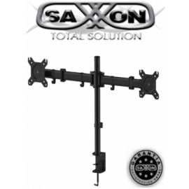 SAXXON SXVMD29 – Soporte de Escritorio para 2 Monitores de 13 a 27 Pulgadas/ 2 Brazos de Doble Articulación/ Soporta 8 Kg de Ca