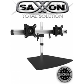 SAXXON SXVMMP220SA2 – Soporte de Escritorio para Monitores de 15 a 24 Pulgadas/ Soporta 8 Kg de Carga por Monitor/ Base de Alum