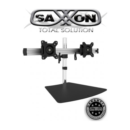 SAXXON SXVMMP220SA2 – Soporte de Escritorio para Monitores de 15 a 24 Pulgadas/ Soporta 8 Kg de Carga por Monitor/ Base de Alum