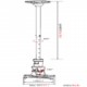 SAXXON SXVMPR01L – Soporte para proyector montaje de techo / Ajustable altura e inclinacion / Montaje universal / Aluminio / Ca