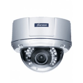 SURVEON IDVFE202 – Camara IP Domo de 2 Megapixeles/ Varifocal de 3.3 a 12mm/ H.264/ Ranura para MicroSD/ PoE/ IR de 30 Metros/ 