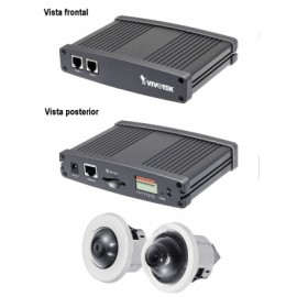 VIVOTEK VC8201 – Sistema de camaras duales para interior / 5  MP MINIFISHEYE / 1  MP Minidomo WDR pro /  PoE / 3DNR