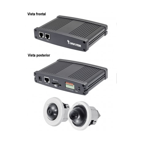 VIVOTEK VC8201 – Sistema de camaras duales para interior / 5  MP MINIFISHEYE / 1  MP Minidomo WDR pro /  PoE / 3DNR