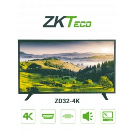 ZKTECO ZD324K – Monitor LED UHD Profesional de 32 pulgadas / Resolución 3840 x 2160 / 3 Entradas de video HDMI y 1 VGA / Altavo