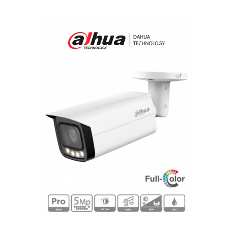 Dahua HAC-HFW2509TU-A-LED – Cámara Bullet Full Color de 5 Megapíxeles/ Lente de 2.8mm/ 111 Grados de Apertura/ 60 Metros de Ilu