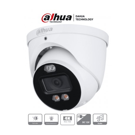 DAHUA HAC-ME1809H-A-PV – Camara Domo TiOC 4k/ Disuasión Activa/ Full Color/ Estrobo Azul y Rojo/ Lente de 2.8mm/ Luz de 40 Mts/