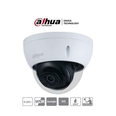 DAHUA IPC-HDBW2231E-S-S2  – Cámara IP Domo Antivandálica de 2 Megapixeles/ Lente de 2.8mm/ 106 Grados de Apertura/ Metalica/ IR