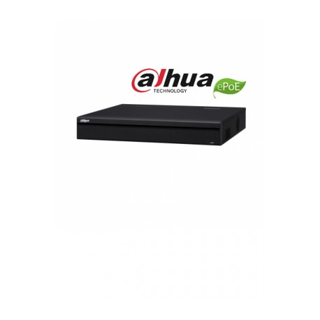 DAHUA NVR5416P-4KS2E – NVR 16 Canales 4K/ H265+/ Rendimiento 320 Mbps/ 8 Puertos con Tecnologia ePoE hasta 800M/ 16 PoE/ 2 HDMI